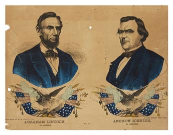 (LINCOLN, ABRAHAM.) Kaehrle, Gabriel; engraver. Abraham Lincoln, of Illinois / Andrew Johnson, of Tennessee.